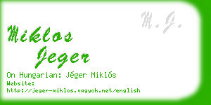 miklos jeger business card